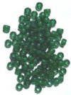 100 4x6mm Crow Beads Transparent Dark Green